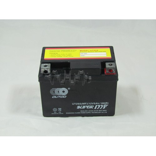 Аккумулятор (АКБ) 12V 5А гелевый (черный) MF (UTZ5S, 115x86x70) DELTA 110/125 (Japan Tech) ZV арт.A-