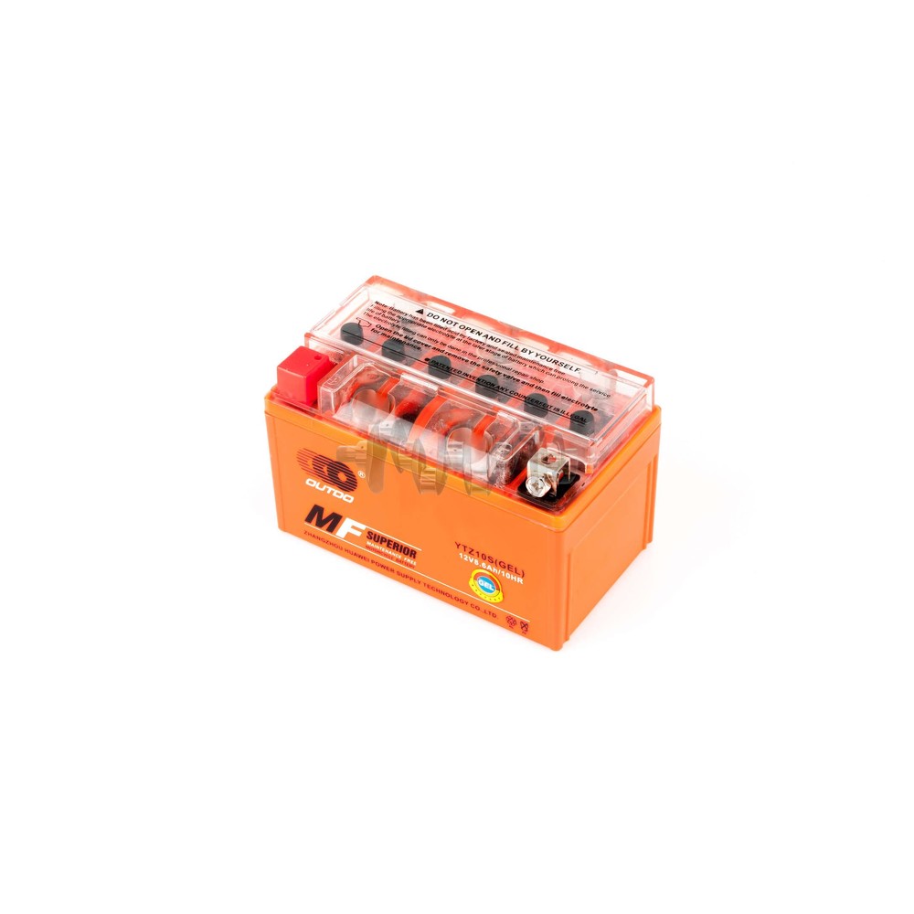 Акумулятор (АКБ) 12V 8,6А гелевий (150x85.8x93.6, помаранчевий, mod: YTZ 10S) OUTDO арт.A-1371