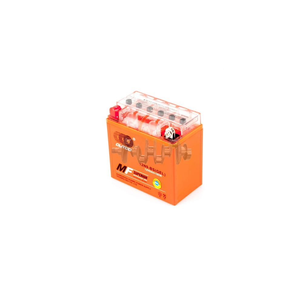 Аккумулятор (АКБ) 12V 9А гелевый (136.7x77x134.8, оранжевый, mod:12N 9-BS) OUTDO арт.A-1366