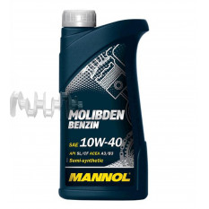 Масло автомобильное, 1л   (SAE 10W-40, полусинтетика, Molibden Benzin API SL/CF)   MANNOL