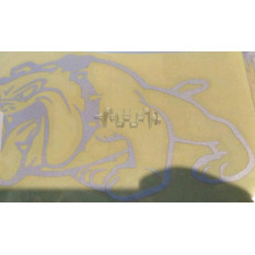 Наклейка   декор   DOG   (13x10cм, серебро, левая)   (#HQ007WL)