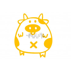 Наклейка декор PIG (жовта) (HQ5) арт.N-1817