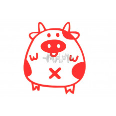 Наклейка декор PIG (червона) (HQ5) арт.N-1634