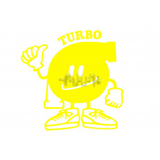 Наклейка декор TURBO (16x16см, жовта) (0309) арт.N-1213