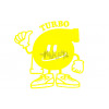 Наклейка   декор   TURBO   (16x16см, желтая)   (#0309)