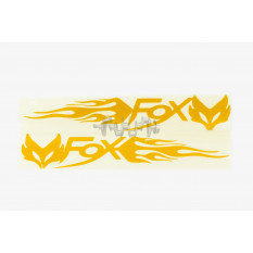 Наклейка логотип FOX (20x5см, жовта, 2шт) (049) арт.N-1804