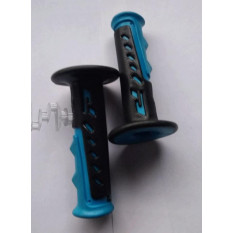 Ручки керма велосипедні (чорні з синім) YKX арт.D-5642