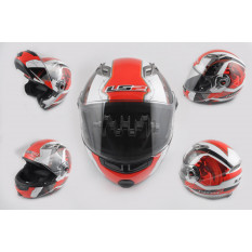 Шлем трансформер   (size:XL, красно-белый, + солнцезащитные очки, EUROPE)   LS-2