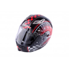 Шлем трансформер   (size:ХL, красно-черный + солнцезащитные очки)   LS-2