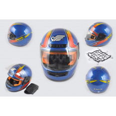 Шлем-интеграл   (mod:101) (size:XL, сине-красный, воротник, багажник)   KAVIR