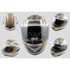 Шлем-интеграл   (mod:368) (size:L, бело-золотой)   LS-2