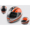Шлем-интеграл   (mod:550) (premium class) (size:M, бело-оранжевый) Ш107   KOJI