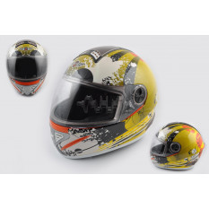 Шлем-интеграл   (mod:550) (premium class) (size:XL, желто-оранжевый) Ш112   KOJI