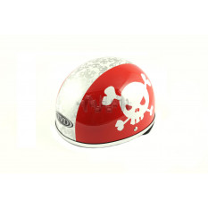 Шолом-каска (mod: Skull) (size: L, червоно-білий) TVD арт.K-1709