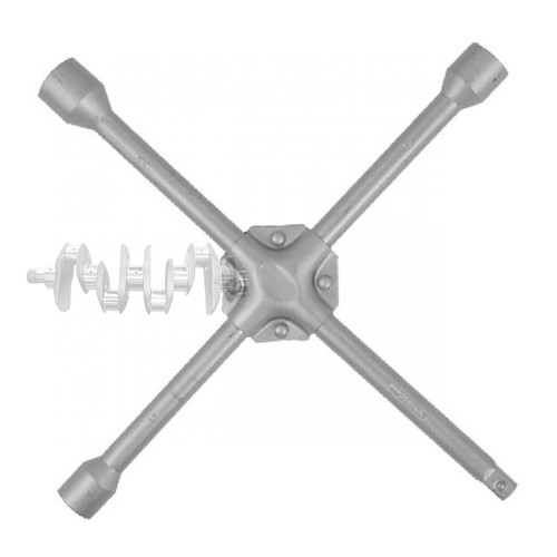Ключ баллонный крестовой укрепленный 14 x 355 мм, D=16 мм, 17; 19; 1/2; 22 мм INTERTOOL