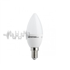 Лампа светодиодная LED C37, E14, 5Вт, 150-300В, 4000K, 30000ч, гарантия 3года. (Свеча) INTERTOOL