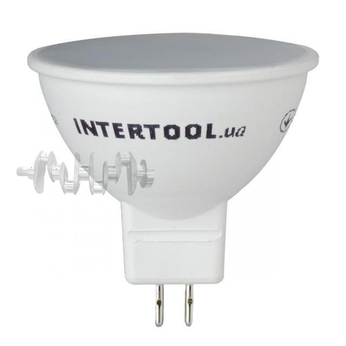 Светодиодная лампа LED 5Вт, GU5.3, 5Вт, 220В, INTERTOOL
