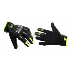 Перчатки FOX BOMBER (mod:FX-5, size:L, черно-зеленые) арт.P-820