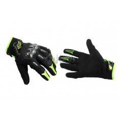 Перчатки FOX BOMBER (mod:FX-5, size:M, черно-зеленые) арт.P-823